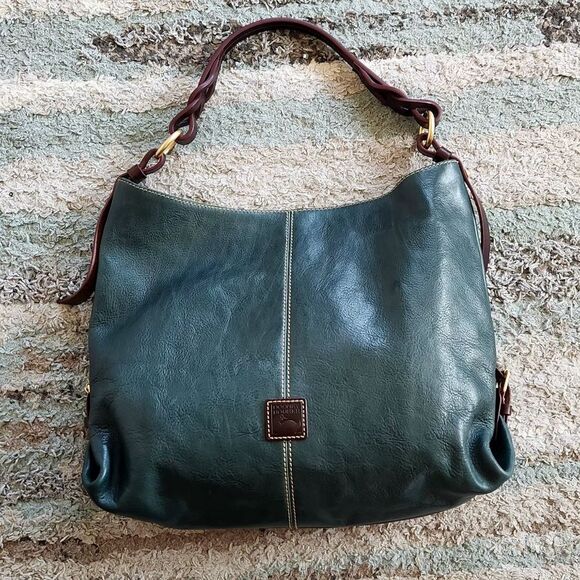 Dooney & Bourke Florentine Leather Twist Sac Shoulder Bag Teal - Picture 8 of 8